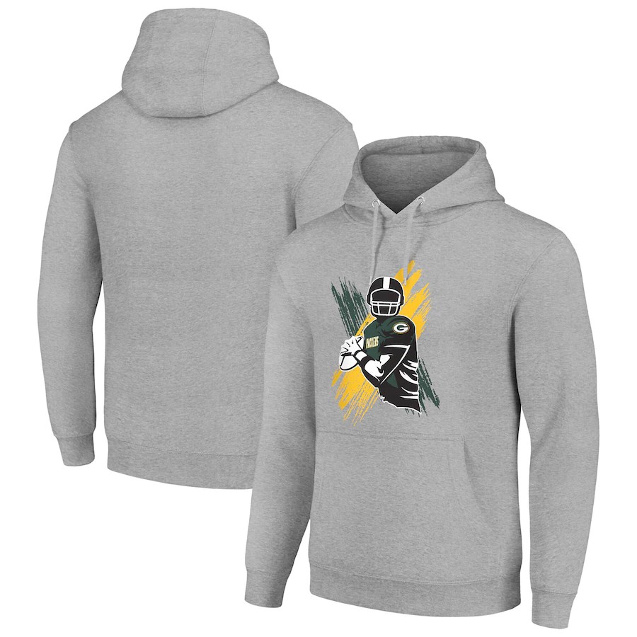 Men green bay packers grey 2024 NFL hoodie